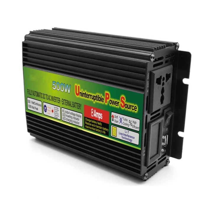 500W Solar Power Inverter Dc To Ac Rechargeable UPS Inverter With Battery Charger